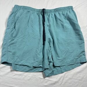 LL Bean Swim Trunks Nylon Lining Pockets Turquoise Blue Men's XL‎ Large